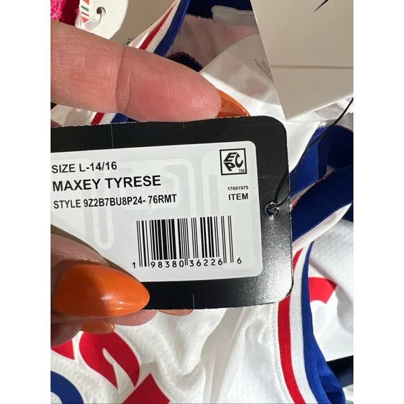 Nike NWT Tyrese Maxey White Philadelphia 76ers 2024/25 Swingman Player Jersey Ci - Picture 5 of 5